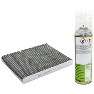 Cabin filter pollenfilter Febi 11566 + cleaner air conditioning 500 ml PETEC