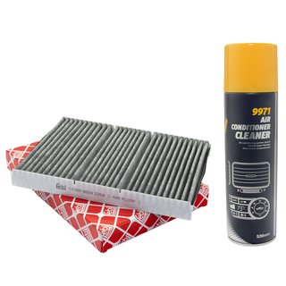 Cabin filter pollenfilter Febi 11566 + cleaner air conditioning 520 ml MANNOL