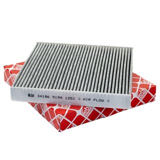 Cabin filter pollenfilter Febi 34186 + cleaner air conditioning 500 ml PETEC