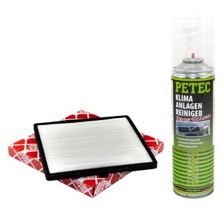 Cabin filter pollenfilter Febi 24567 + cleaner air conditioning 500 ml PETEC