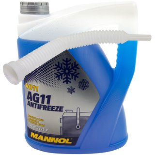 Khlerfrostschutz MANNOL Frostschutz Antifreeze AG11 G11 5 Liter Fertiggemisch -40C blau inkl. Ausgieer
