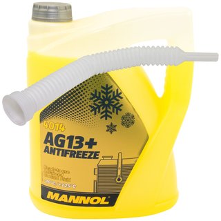 Khlerfrostschutz MANNOL Advanced Antifreeze 5 Liter Fertiggemisch -40C gelb inkl. Ausgieer
