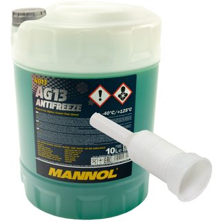 Khlerfrostschutz MANNOL Frostschutz Antifreeze AG13 G13 10 Liter Fertiggemisch -40C grn inkl. Ausgieer