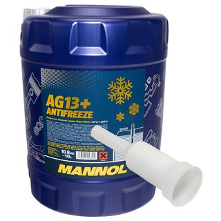 Radiatorantifreeze MANNOL Advanced Antifreeze 10 liter ready mix -40C yellow incl. spout