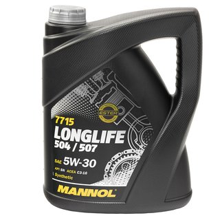 Engineoil set Longlife 5W30 API SN 5 liters + Oilfilter Febi 22532 + Oildrainplug 48871