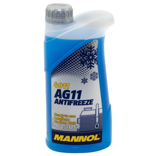 Khlerfrostschutz MANNOL Frostschutz Antifreeze 1 Liter Fertiggemisch -40C blau AG11 G11