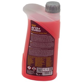 Khlerfrostschutz MANNOL Frostschutz Antifreeze 1 Liter Fertiggemisch -40C rot AF12 G12