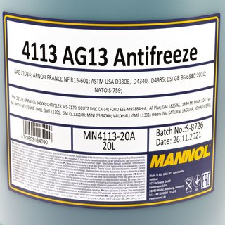 Khlerfrostschutz Konzentrat MANNOL AG13 -40C 20 Liter grn