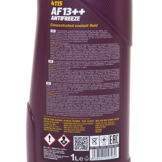 Khlerfrostschutz Khlmittel Konzentrat MANNOL AF13++ Antifreeze 1 Liter -40C rot