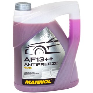 Khlerfrostschutz MANNOL AF13++ Antifreeze 5 Liter Fertiggemisch -40C rot