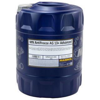 Khlerfrostschutz Konzentrat MANNOL Frostschutz -40C 20 Liter gelb G13 AG13+