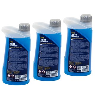 Radiatorantifreeze MANNOL Longterm Antifreeze 3 X 1 liters premix -40  C blue