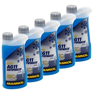 Radiatorantifreeze MANNOL Longterm Antifreeze 5 X 1 liters premix -40  C blue