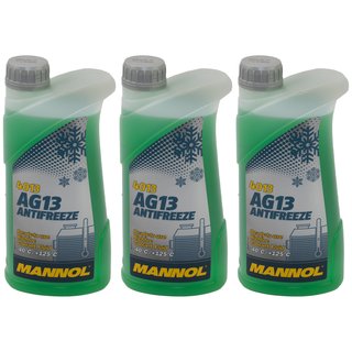 Khlerfrostschutz MANNOL Frostschutz Antifreeze 3 X 1 Liter Fertiggemisch -40C grn AG13 G13