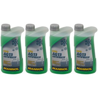 Khlerfrostschutz MANNOL Frostschutz Antifreeze 4 X 1 Liter Fertiggemisch -40C grn AG13 G13