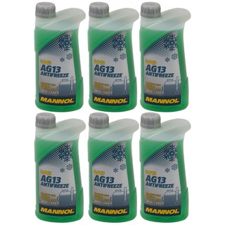 Radiatorantifreeze MANNOL Hightec Antifreeze 6 X 1 liters premix -40 C green