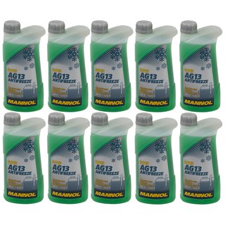 Radiatorantifreeze MANNOL Hightec Antifreeze 10 X 1 liters premix -40 C green