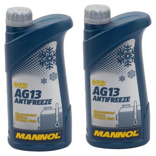 Khlerfrostschutz Konzentrat MANNOL AG13 -40C 2 X 1 Liter grn