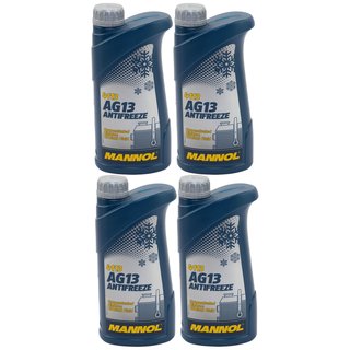 Radiator Antifreeze Concentrate MANNOL AG13 -40C 4 X 1 liters green