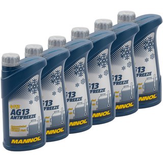 Radiator Antifreeze Concentrate MANNOL AG13 -40C 6 X 1 liters green