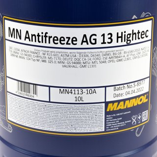 Khlerfrostschutz Konzentrat MANNOL AG13 -40C 10 Liter grn inkl. Ausgieer