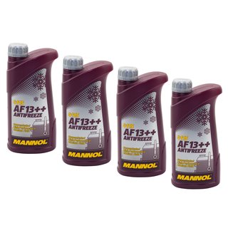 Khlerfrostschutz Khlmittel Konzentrat MANNOL AF13++ Antifreeze 4 X 1 Liter -40C rot