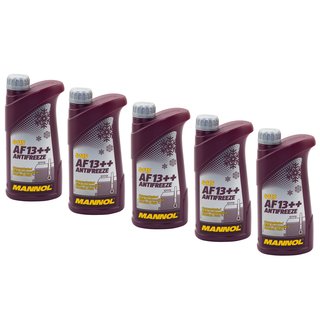 Khlerfrostschutz Khlmittel Konzentrat MANNOL AF13++ Antifreeze 5 X 1 Liter -40C rot