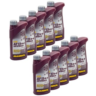 Khlerfrostschutz Khlmittel Konzentrat MANNOL AF13++ Antifreeze 10 X 1 Liter -40C rot