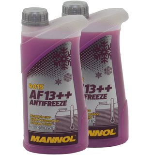 Khlerfrostschutz MANNOL AF13++ Antifreeze 2 X 1 Liter Fertiggemisch -40C rot