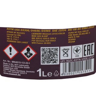 Khlerfrostschutz MANNOL AF13++ Antifreeze 2 X 1 Liter Fertiggemisch -40C rot