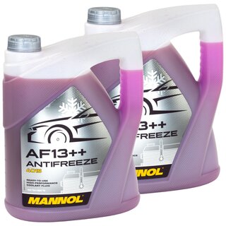 Khlerfrostschutz MANNOL AF13++ Antifreeze 2 X 5 Liter Fertiggemisch -40C rot