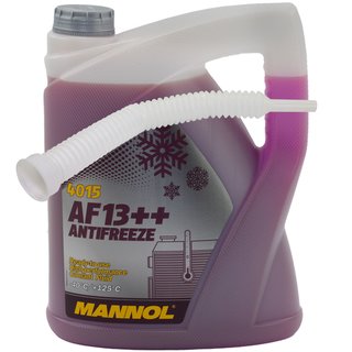 Khlerfrostschutz MANNOL AF13++ Antifreeze 5 Liter Fertiggemisch -40C rot mit Ausgieer