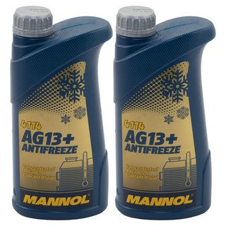 Khlerfrostschutz Konzentrat MANNOL Frostschutz -40C 2 X 1 Liter gelb G13 AG13+