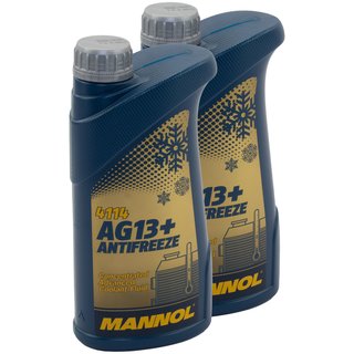 Radiatorantifreeze concentrate MANNOL AG13+ Advanced -40C 2 X 1 liters yellow