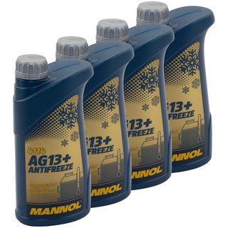 Radiatorantifreeze concentrate MANNOL AG13+ Advanced -40C 4 X 1 liters yellow
