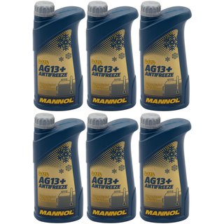 Radiatorantifreeze concentrate MANNOL AG13+ Advanced -40C 6 X 1 liters yellow
