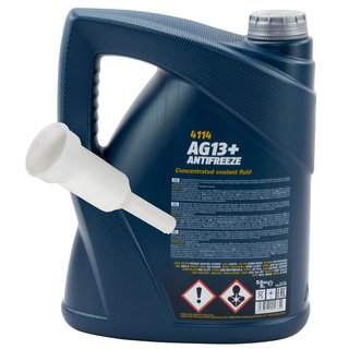 Radiatorantifreeze concentrate MANNOL AG13+ Advanced -40C 5 liters yellow with spout