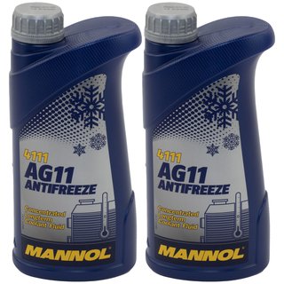 Khlerfrostschutz Konzentrat MANNOL AG11 Longterm -40C 2 X 1 Liter blau