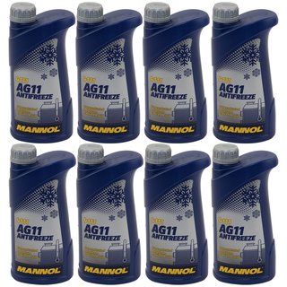 Radiatorantifreeze concentrate MANNOL AG11 Longterm -40C 8 X 1 liter blue
