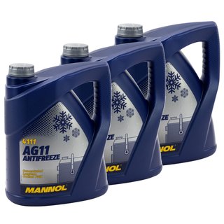 Radiatorantifreeze concentrate MANNOL AG11 Longterm -40C 3 X 5 liters blue
