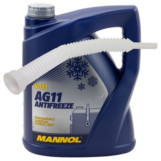 Radiatorantifreeze concentrate MANNOL AG11 Longterm -40C 5 liters blue with spout
