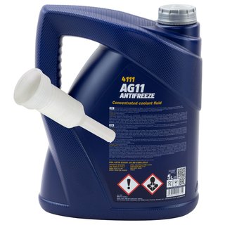 Radiatorantifreeze concentrate MANNOL AG11 Longterm -40C 5 liters blue with spout