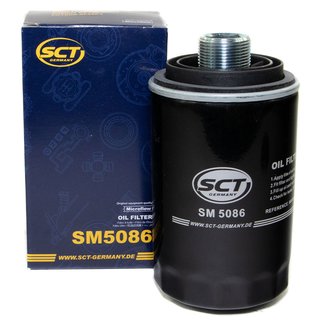 Engine Oil Set 5W-30 4 liters + oil filter SCT SM5086 + Oildrainplug 48871