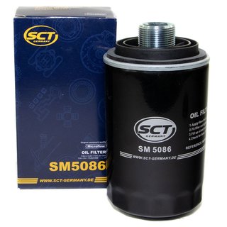 Engine Oil Set 5W-40 5 liters + oil filter SCT SM5086 + Oildrianplug 171173