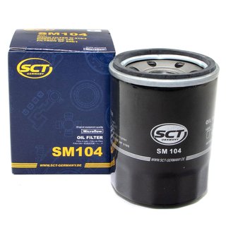 Engine Oil Set 5W-40 5 liters + oil filter SCT SM104 + Oildrainplug 38179