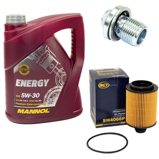 Engine Oil Set 5W-30 5 liters + oil filter SCT SH4066P + Oildrainplug 31119