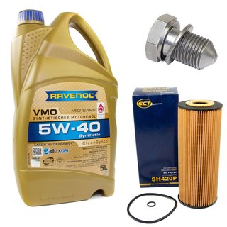 Motorl Set VMO SAE 5W-40 5 Liter + lfilter SH420P + lablassschraube 48871