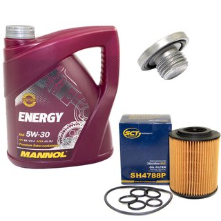 Engine Oil Set 5W-30 4 liters + oil filter SCT SH4788P + Oildrainplug 04572