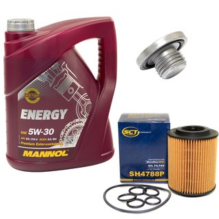 Engine Oil Set 5W-30 5 liters + oil filter SCT SH4788P + Oildrainplug 04572