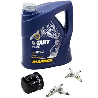 Maintenance package oil 4L + oil filter + spark plugs